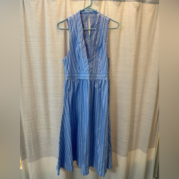 NWT Lusana Blue Striped Midi sundress - Picture 4 of 9
